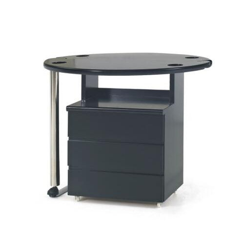 black nail styling stations / beauty salon manicure table with drawers
