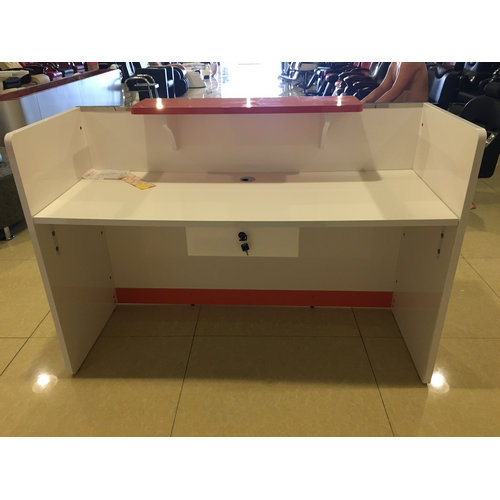 Top design salon white reception desk melamine barber shop reception table design