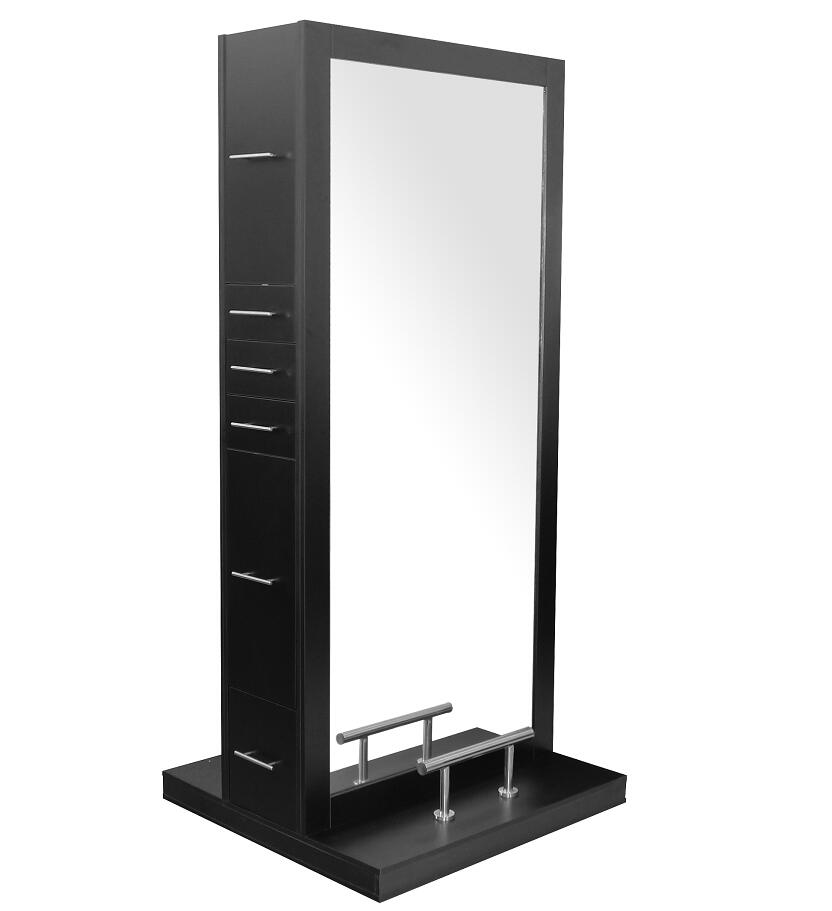 Double Sided Salon Cabinet Barber Mirror Styling Station With Led