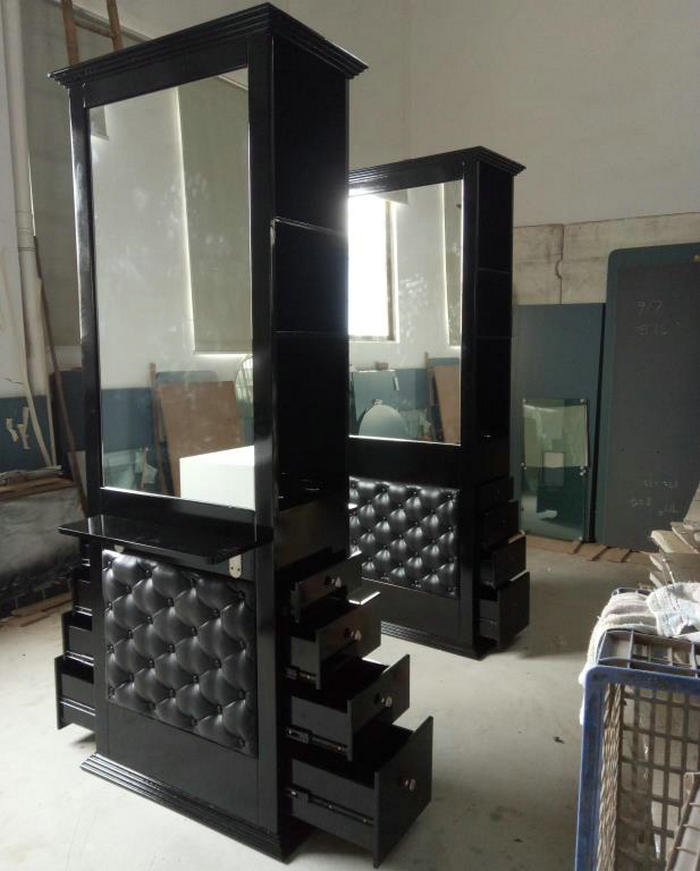 Classic French Style Heavy  Hairdressing Salon Styling Stations Mirror Station