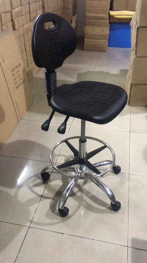 Adjustable Metal Anti-static Workshop Task Chair ESD PU Foam Laboratory Seating Industrial Stool Foot ring Wheels