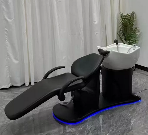 Luxury electric shampoo chair hair backwash equipment salon massage furniture foldable bed