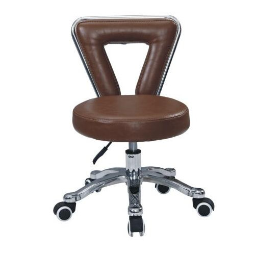 modern beauty salon brown leather saddle stool / barber shop master chair in Foshan