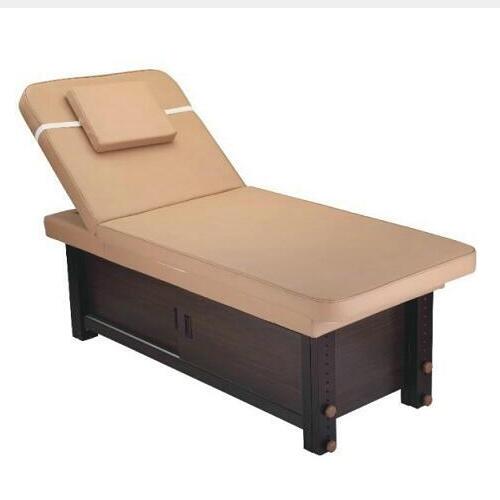 Solid wooden spa adjustable height shiatsu massage table / physical therapy treatment bed