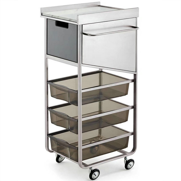 Gold Steel Hair Salon Holders Trolley Barber Station Beauty Nail Cart Pedicure Tools Storage Cabinet China
